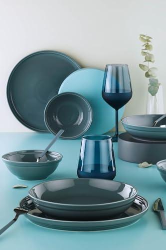 Porselen Fit-C 18 Parça 6 Kişilik Yemek Takımı Mavi