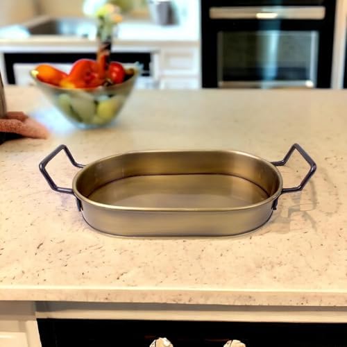 28cm Kaplama Lüks Galvaniz Metal Boyalı Oval Tepsi Zarafet ve Dayanıklılığı Buluşturuyor