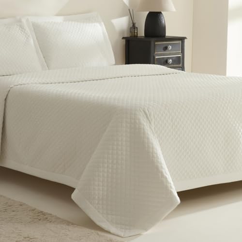 Anna Çift Kişilik Yatak Örtüsü Beyaz