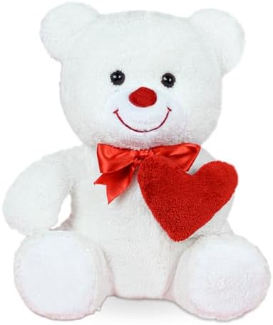 Özgüner Oyuncak Sevimli Kalpli Ayıcık,Pelüş Ayıcık,Doldurulabilir Pelüş Hayvan,,Sevgililer Günü,Kalpli Ayıcık,Rengarenk Ayıcık, (Beyaz)