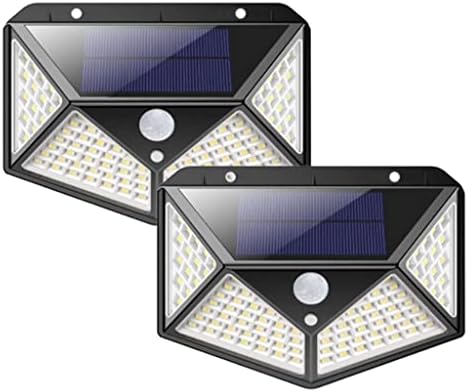 Solar lamba 100 LED PIR hareket sensörlü dış duvar lambası IP65 bahçe teras - 2 adet