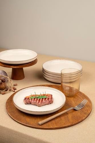 Porselen 6 Parça 19 cm Düz Tabak Tarçın