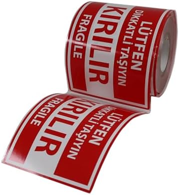 hazır al hızlı al Kırılır Etiketi Büyük Boy Kuşe, Fragile Label Yapışkanlı Etiket 100x150mm Ruloda 250 Adet Koli İçin Çıkartma Güvenlik Etiketi, Dikkat Kırılır Uyarı Etiketi, Paketleme