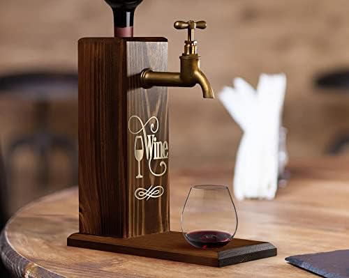 Bk Özel Şarap Baskılı Musluklu Doğal Ahşap İçki Standı, İçki Çeşmesi, Doğum Günü Hediyesi, Ev Hediyesi, İçecek Dispenseri
