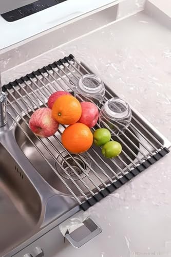 Life Katlanabilir Evye Üstü Paslanmaz Çelik Sebze Meyve Bulaşık Kurutucu MIT1155