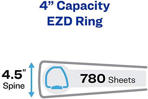 Ağır Hizmet Tipi Görünüm 3 Halka Bağlayıcı, 4 "Tek Dokunuşla EZD Halka, 8.5" x 11" Kağıt Tutar, 1 Pasifik Mavisi Bağlayıcı (79814)