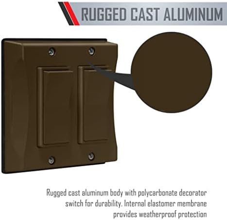 5127-2 2-Gang Hava Koşullarına Dayanıklı Dekoratör Anahtar Kapağı, Dikey, Bronz