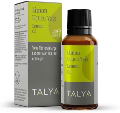 Talya%100 Saf Limon Uçucu Yağı 10 ml - Cilt Bakımı - Taze ve Enerjik Koku - Difüzör İçin Aromaterapi Yağı