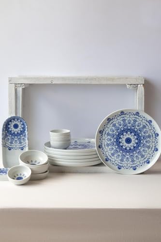 Porselen 14 Parça 6 Kişilik Kahvaltı Takımı Blu Loto