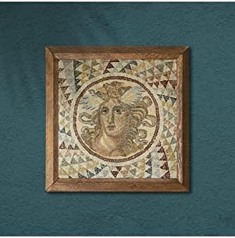 Mozaik Serisi Taş Duvar Tablosu Ahşap Çerçeveli Duvar Dekoru Art 25x25cm W1-72