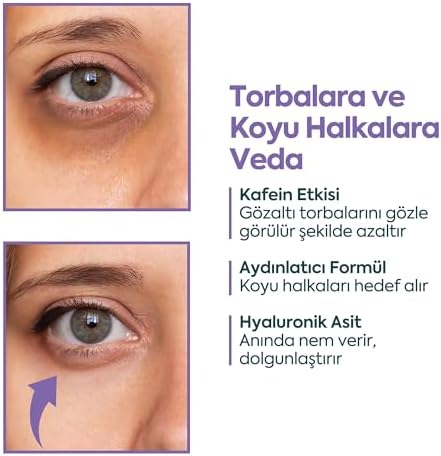 CLASYCARE Göz Altı Kremi - Kafein%5 + Hyaluronik Asit%2 - Morluk, Torba ve Şişlik Karşıtı Göz Kremi - Kırışıklık, İnce Çizgi ve Göz Altı Aydınlatıcı Krem, 40 ml