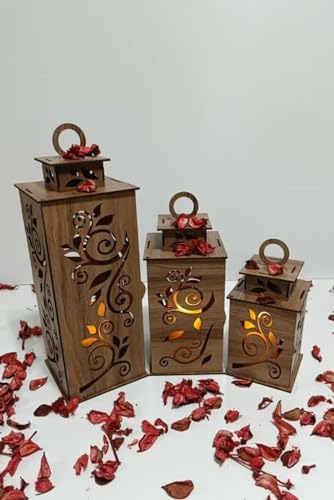 Ahşap Dekoratif Mumluk Kahverengi 1