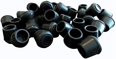 8622E sandalye ayağı kapağı, 2,5 cm iç çap, kauçuk, 40 adet, siyah