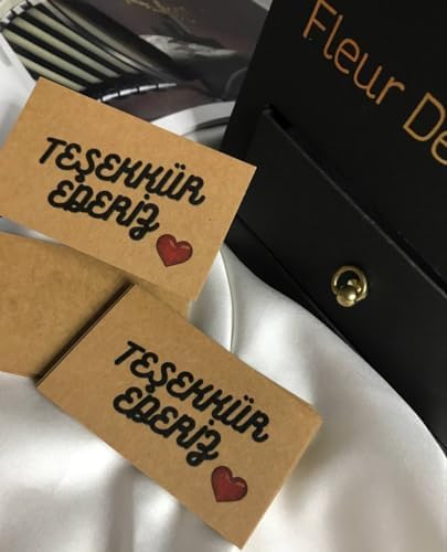 Kırmızı Kalp Teşekkür Ederiz Tebrik Kartı E Ticaret Hediye Kartı Müşteri Memnuniyeti Card 8x5 CM- 20 Adet