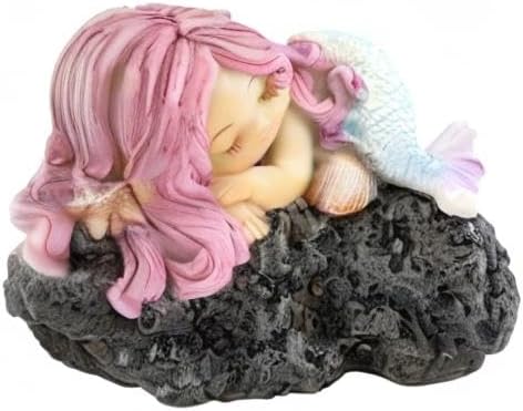 Top Minyatür Bahçesi ve Teraryum Uyuyan Küçük Deniz Kızı Heykeli