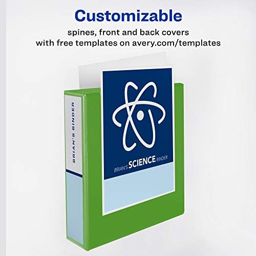 Ağır Hizmet Tipi Görünüm 3 Halka Bağlayıcı, 5 "Tek Dokunuşla EZD Halka, 8.5" x 11" Kağıt Tutar, 1 Chartreuse Bağlayıcı (79815)