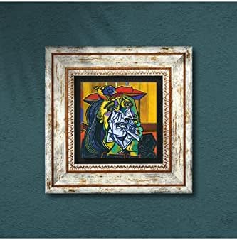 Picasso Ağlayan Kadın Taş Duvar Tablosu - Çerçeveli Taş Tablo - Dekoratif Duvar Sanatı - Modern Ev ve Ofis Duvar Dekoru K1-304