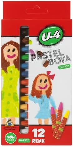 Pastel Boya Seti, 12 Renkli, Okul ve Sanat Kullanımına Uygun, Çocuklar İçin, Pastel Boya Kalemi, Kolay Uygulanabilir, Canlı Renkli, Yüksek Kalite, 12'li