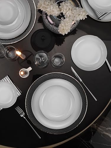 Porselen 18 Parça 6 Kişilik Yemek Takımı Platin