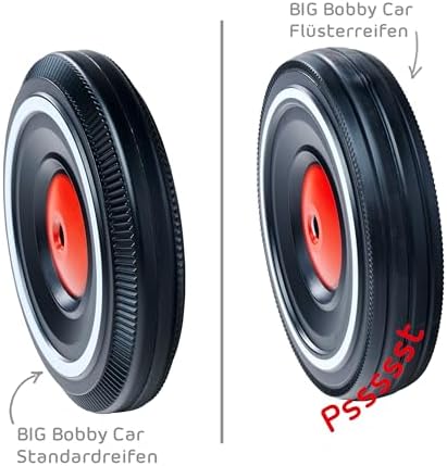 BIG, 800001260, BIG Bobby Sessiz Tekerlekler, Sürüş Sesini Azaltma, Kolay Montaj, Klipsler