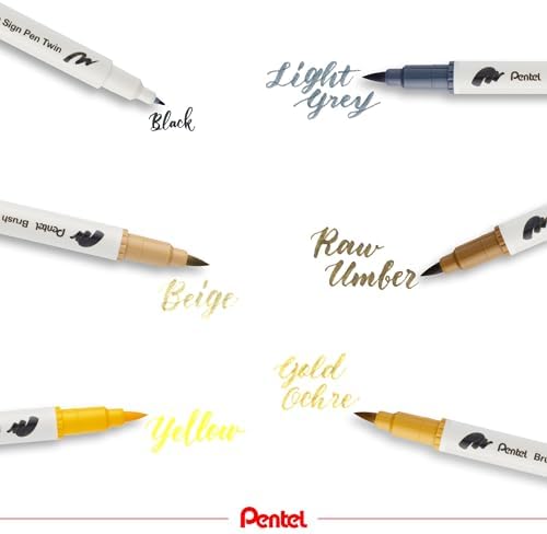 Brush Sing Pen Çift Taraflı Fırça Uçlu Kalem ALTIN