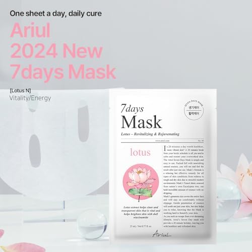 Ariul 7 days Mask Lotus N - Canlandırıcı & Cilt Tonu Aydınlatıcı Vegan Maske