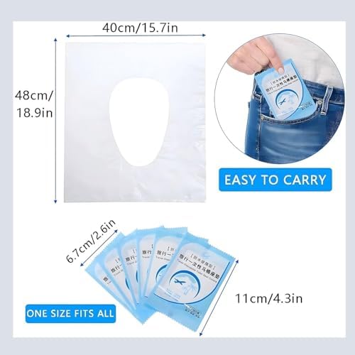 Tuvalet Altlığı, 100 Adet Şeffaf Tek Kullanımlık Tuvalet Kapağı Örtüsü, Bireysel Paketlenmiş Taşınabilir Tuvalets Örtüleri, Oteller, Hızlı Trenler ve Umumi Tuvaletler İçin