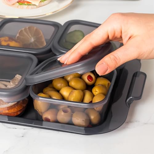 2043 Tepsili Kahvaltılık Kapaklı Kahvaltılık 6 Bölmeli Sızdırmaz Kapaklı Bölmeli Füme