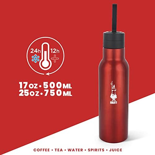 - Termal Şişe - 500mL - Kırmızı Renk - Paslanmaz Çelik - Çift Katmanlı - 12 Saat 24 Saat Soğuk Tutar - Hava Geçirmez Vidalı Kapak Özelliği - Özel Silikon Conta Sayesinde Sızdırmaz Şişe