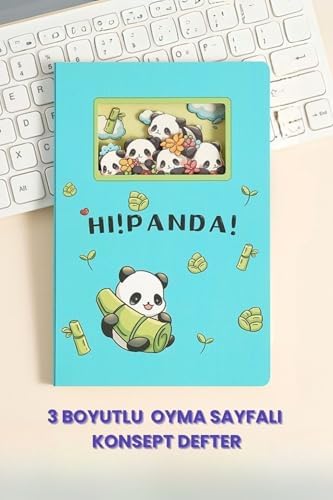 Sevimli Temalı 3D Katmanlı Oyma Defter A5 Orta Boy 20,8x14 cm | 120 Yaprak Sert Kapak Konsept Defter | Yaratıcı 3D Kapaklı Ajanda, Günlük ve Hediye Defteri