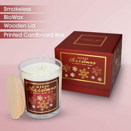 – Yılbaşı Hediyesi, Kar Tanesi, Ahşap ve Baharatlı Sandal Kokulu, Doğal Biyo Balmum, 135 g Kokulu Mum, 40 Saat Yanma Süresi, Lüks Kutulu, Kadın ve Erkek için Şık Yılbaşı Hediyesi