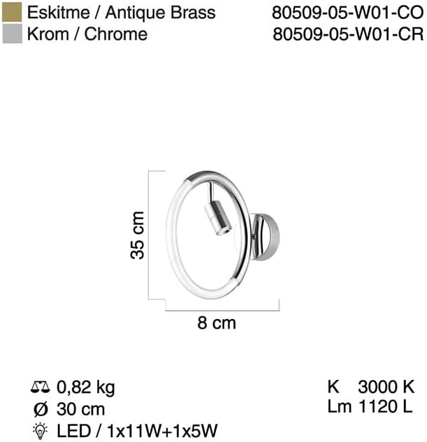Proves Ledli Krom Aplik, 12w+5w 3000k