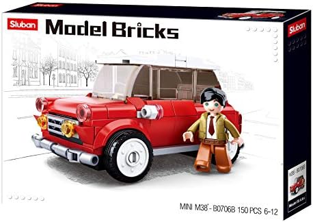 Model Bricks Kırmızı Retro Araba Yapım Seti, 150 Parça