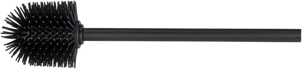 Siyah saplı silikon yedek fırça Ø 8 cm Silikon yedek başlıklı yedek tuvalet fırçası Siyah