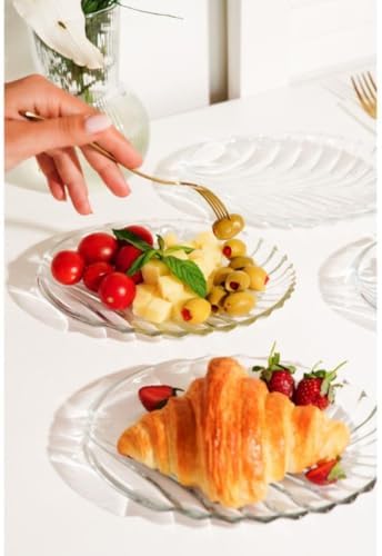 6’lı Oval Desenli Cam Kase Sunum Seti – Şık ve Dayanıklı Çerezlik, Tatlı Kasesi, Meze ve İkramlık Sunum Tabakları