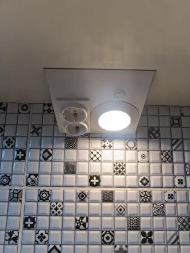 Tezgah Altı Priz Çifli Panel Spot Beyaz Kasa Beyaz Işık 2130b