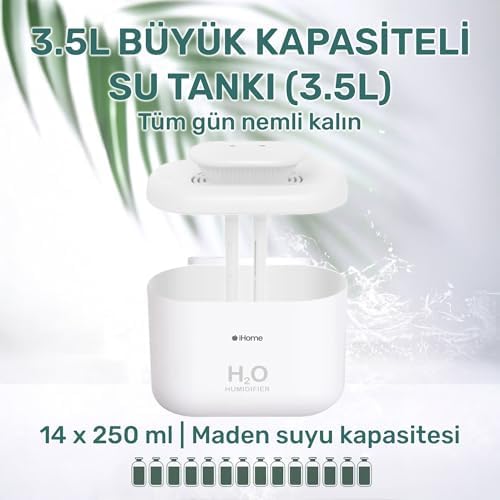 NPO iHome14 RGB Renkli 3300ml Aromaterapi Difüzör Ultrasonik Hava Nemlendirici Buhar Makinesi
