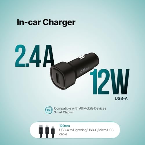 SmartCharger 2.4A Araç Şarj Aleti + Trio Kablo 2CKS30TS