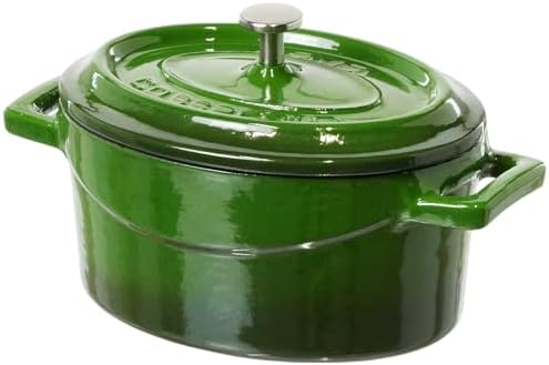 Metal Oval Mini Tencere, Yeşil