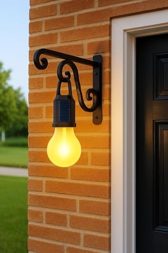 Güneş Enerjili LED Dış Mekan Lamba, Su Geçirmez, Ferforje Askılı, USB Type-C Şarjlı, 3 Işık Modlu, Kapı Önü, Bahçe, Balkon,, Garaj ve İşyeri Giriş Aydınlatması, Dekoratif Solar Lamba