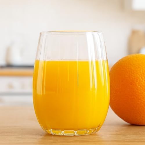 6’lı Modern Su Bardağı Seti – Şeffaf Cam, 315 ml, Çizgili Desenli Silindirik Tasarım, Günlük ve Özel Kullanıma Uygun