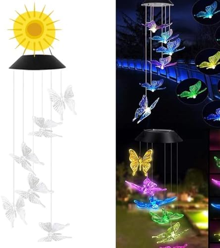 Güneş Enerjili Renk Geçişli Kristal Kelebek Aydınlatma/GT-SL08