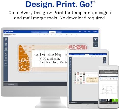 Beslemeli Suya Dayanıklı Yazdırılabilir Nakliye Etiketleri, 3-1/3" x 4", Beyaz, 300 Boş Posta Etiketi (5524)