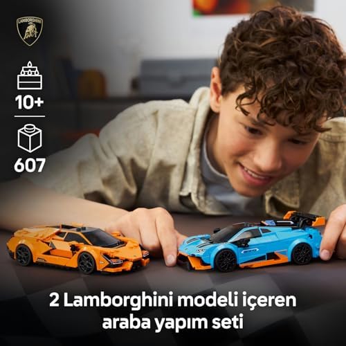 Speed Champions Lamborghini Revuelto ve Huracán STO 77238 – 10 Yaş ve Üzeri Çocuklar İçin Çift Model Araba, Detaylı Yarış Arabaları ve Sürücü Figürleriyle Oyun ve Sergileme Yapım Seti (607 Parça)