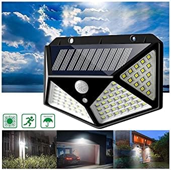 Gaman Solar LED Bahçe Lambası, 100 LED Hareket Sensörlü 13x9x5 cm, 3 Modlu Güneş Enerjili Solar Lamba, Dış Mekan Aydınlatma, Duvar Montajlı