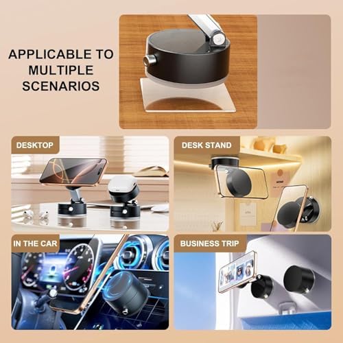 Vakumlu Kilitli Araç içi Telefon Tutucu Manyetik Mıknatıslı İle Uyumlu İster Evde İster Arabada İster Mutfakta Kullanın Çıkarılan Tekrar Takılan Vakum Kilitli Yeni Nesil Tutucu (pembe)