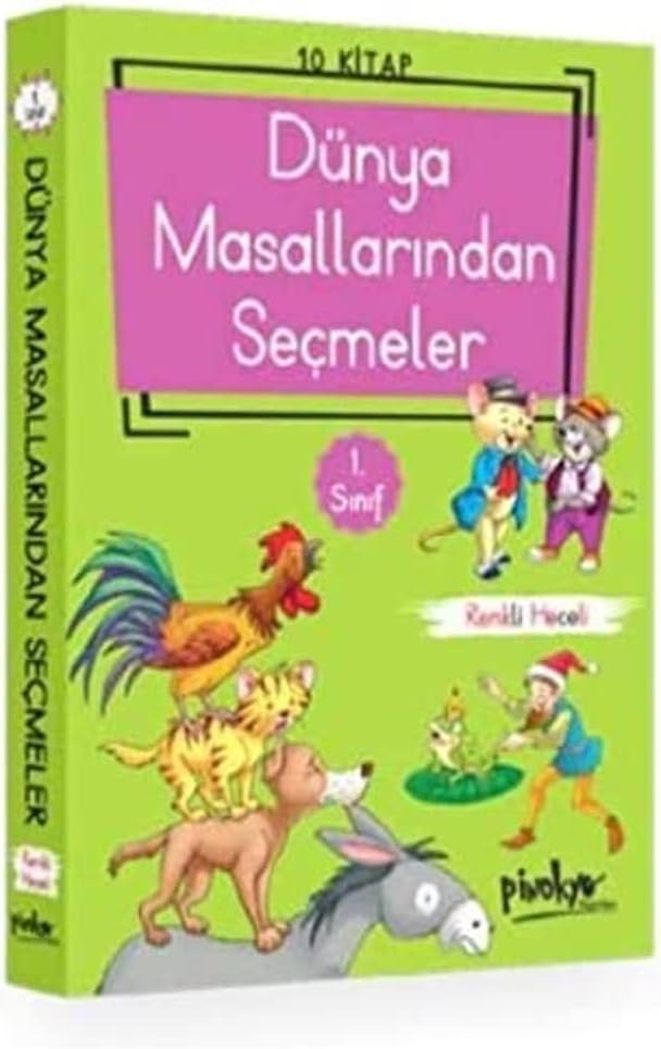 1. Sınıf Dünya Masallarından Seçmeler - 10 Kitap Takım-Heceli