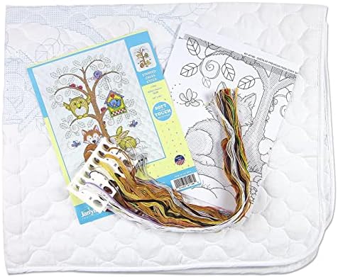 Works Crafts Kanaviçe Yorgan Seti, Bebek Ormanı için Damgalı