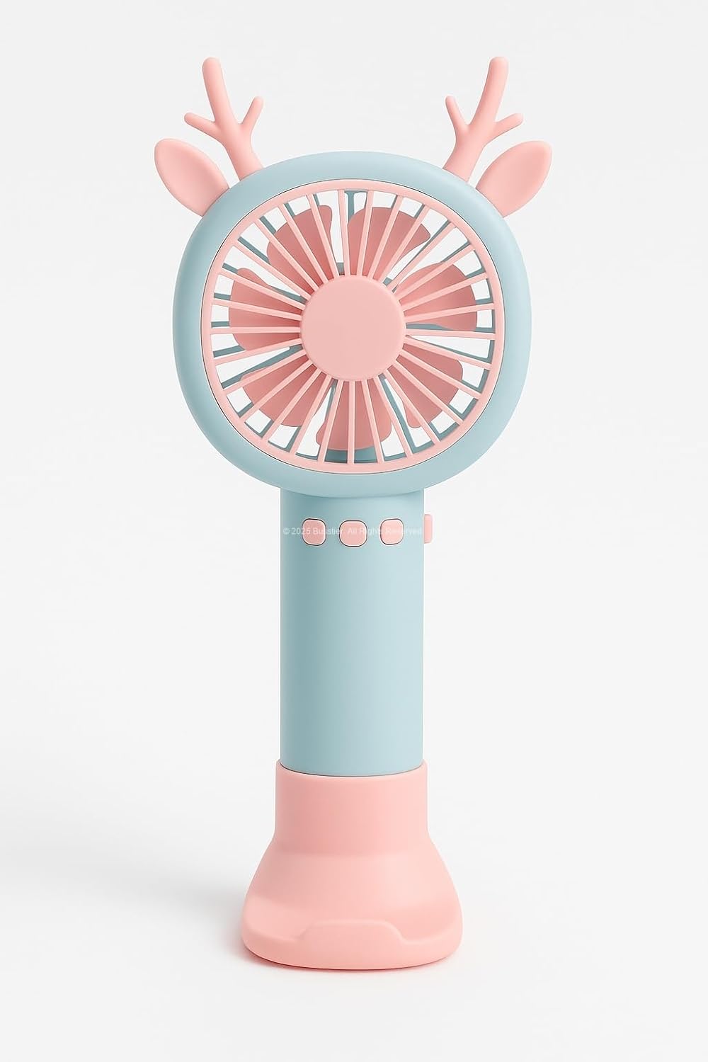 Geyik Boynuzlu Mini El Fanı, 20 cm Taşınabilir Şarjlı Masaüstü Fan, Tek Kademeli Hız, Kompakt Fan Tasarımı, 7 cm Çaplı Vantilatör, USB Şarjlı, Çocuklar İçin Uygun