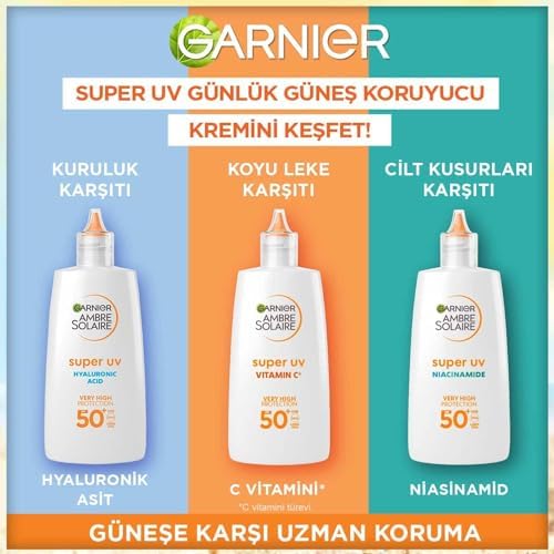 Garnier Ambre Solaire Super UV C Vitamini Koyu Leke Karşıtı Fluid Yüz Güneş Kremi SPF50+ 40 ml